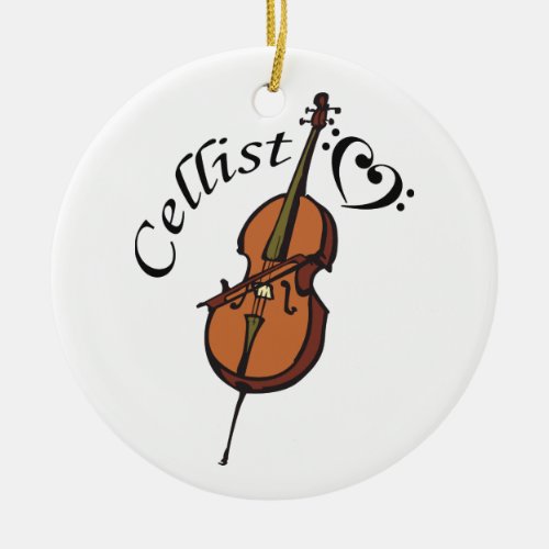 Cellist Ceramic Ornament
