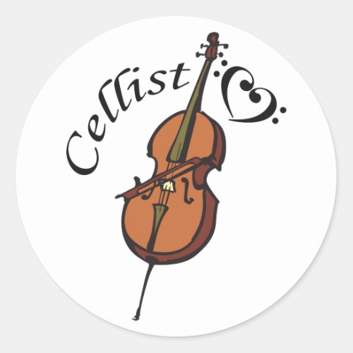 Cellist Classic Round Sticker