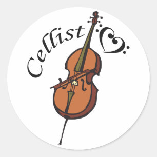 Cellist Classic Round Sticker