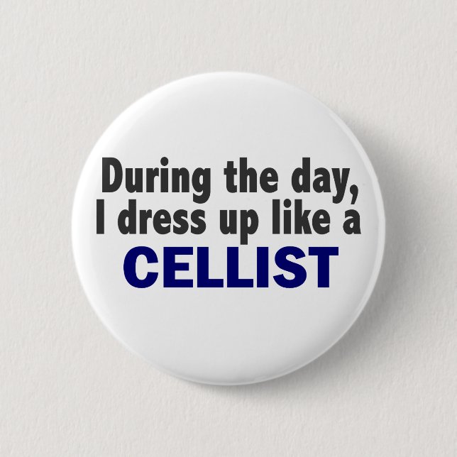 Cellist During The Day Pinback Button (Front)