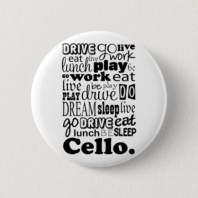 Cellist Gift Cello Player Pinback Button (Front)