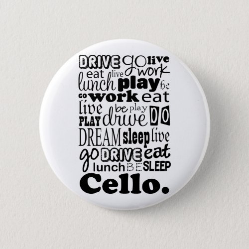 Cellist Gift Cello Player Pinback Button