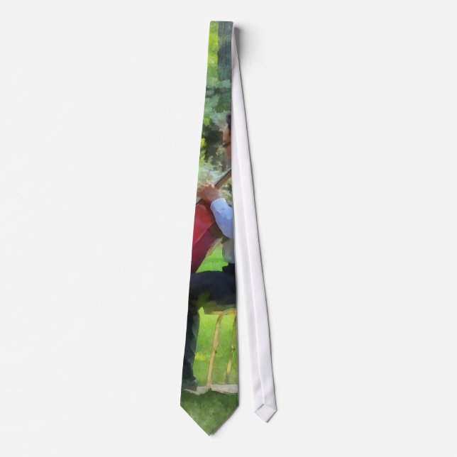 Cellist in the Garden Neck Tie (Front)