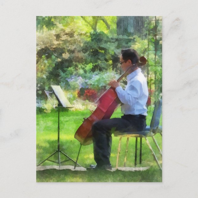 Cellist in the Garden Postcard (Front)
