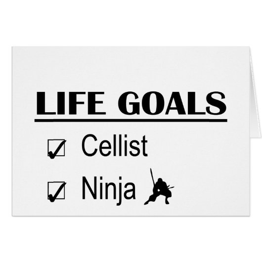 Cellist Ninja Life Goals Cards (Front Horizontal)