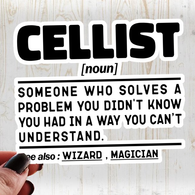 Cellist Noun Music Instrument Lover Cello Player Sticker (Creator Uploaded)
