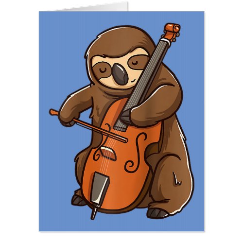 cellist sloth cello player orchestra music animal  card