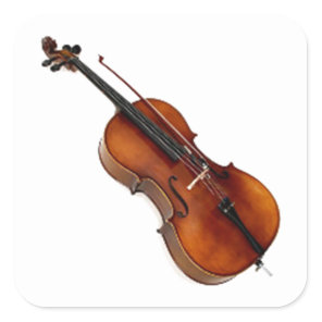 "Cello 1" design gifts and products Square Sticker