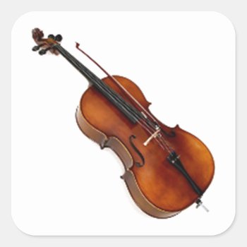 "cello 1" Design Gifts And Products Square Sticker by yackerscreations at Zazzle
