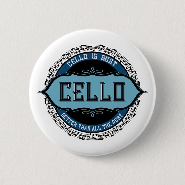 Cello Best Music Note Circle Button (Front)