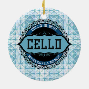 Cello Best Music Note Circle  Ceramic Ornament