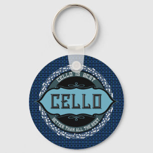 Cello Best Music Note Circle Keychain