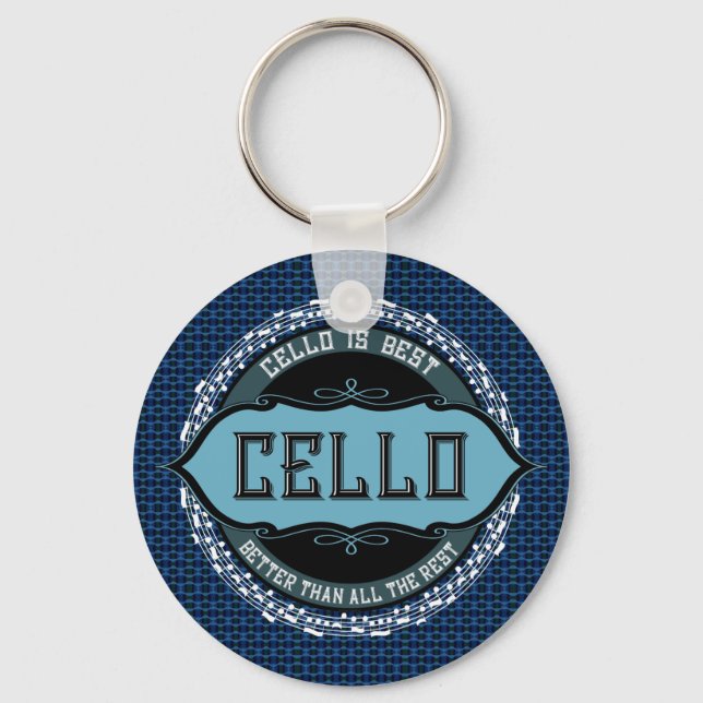 Cello Best Music Note Circle Keychain (Front)