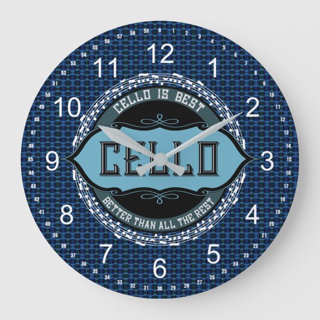 Cello Best Music Note Circle Large Clock (Front)
