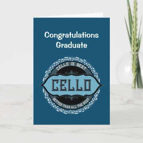 Cello Best Music Note Circle Thank You Card