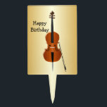 Cello Birthday Cake Topper<br><div class="desc">Cello Design Cake Topper. This fun cello design makes a great gift for any music lover. Customize with any text of your choice. Cake topper design by justbyjulie</div>