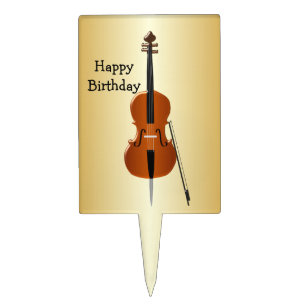 Cello Birthday Cake Topper