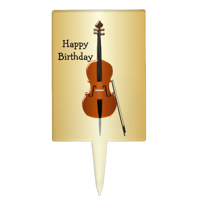 Cello Birthday Cake Topper (Front)