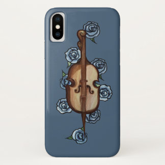 Cello Blue Rose Orchestra Art iPhone X Case