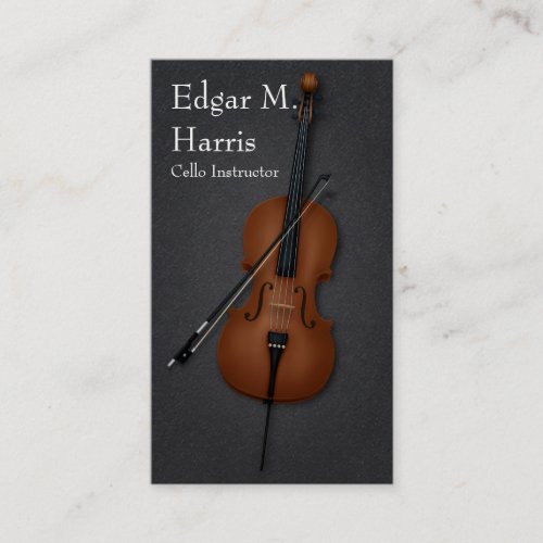 Cello  Bow Classical Musician Premium dark Business Card