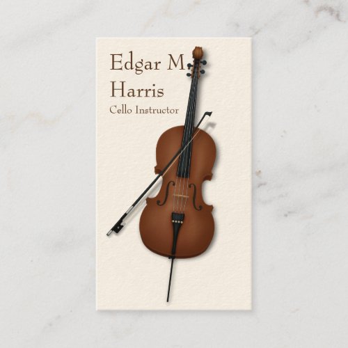Cello  Bow Classical Musician Premium light Business Card