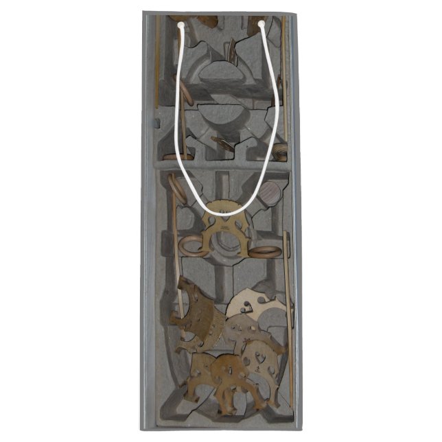Cello Bridge Construction Photo Wine Gift Bag (Front)