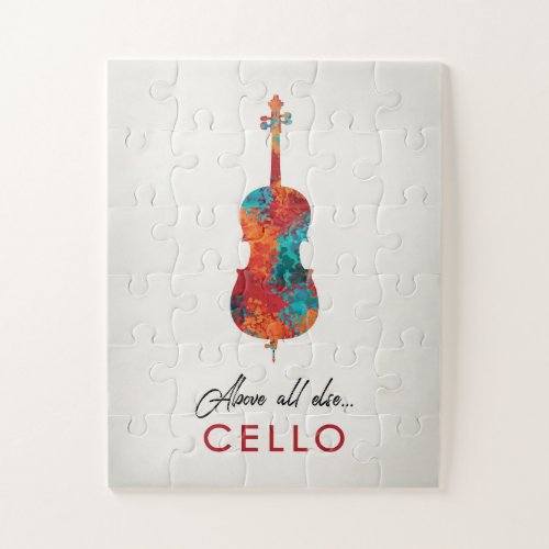 Cello _ Bright Colorful Music Jigsaw Puzzle