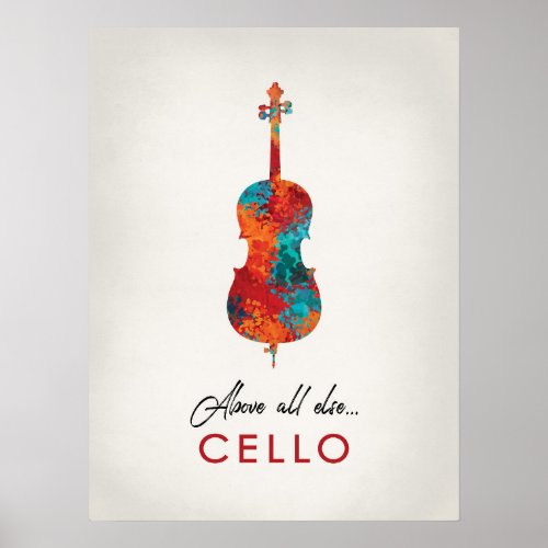 Cello _ Bright Colorful Music Poster