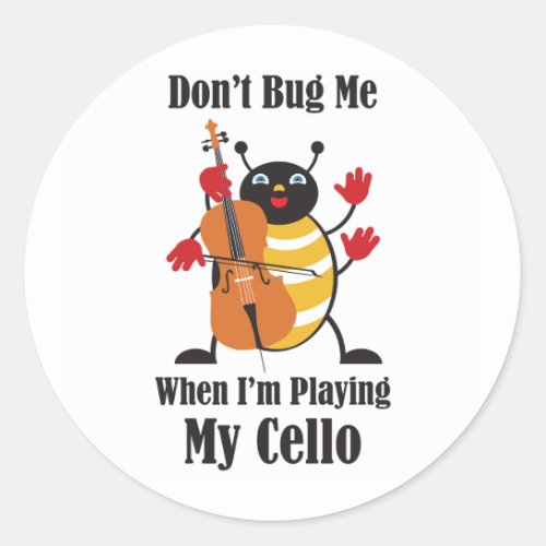 Cello Bug Classic Round Sticker