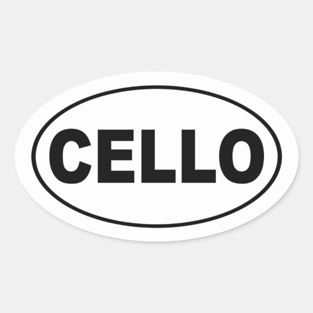 Cello Bumper Sticker (Front)