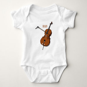 Cello cartoon illustration  baby bodysuit