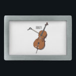 Cello cartoon illustration  belt buckle<br><div class="desc">Cello cartoon illustration</div>