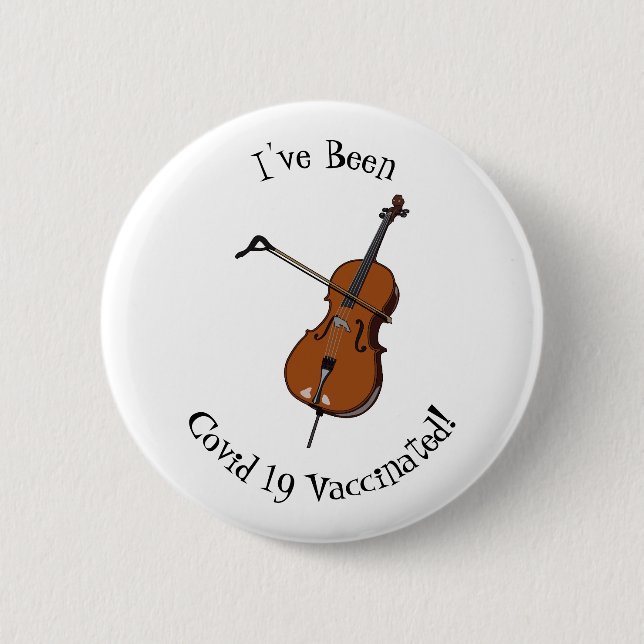 Cello cartoon illustration button (Front)