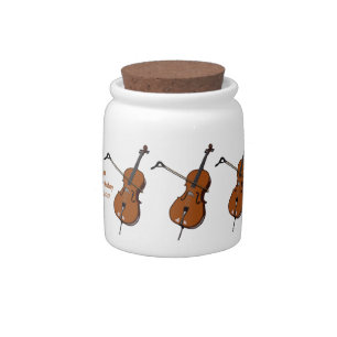Cello cartoon illustration  candy jar