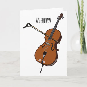 Cello cartoon illustration card