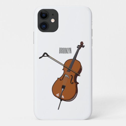 Cello cartoon illustration  iPhone 11 case