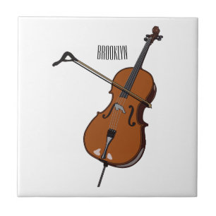 Cello cartoon illustration ceramic tile