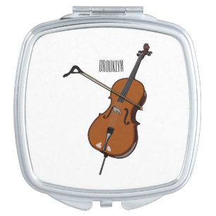 Cello cartoon illustration compact mirror