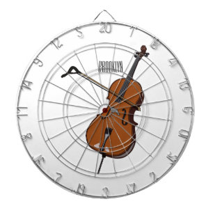 Cello cartoon illustration dart board
