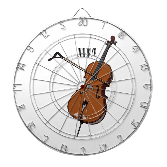 Cello cartoon illustration  dart board (Front)