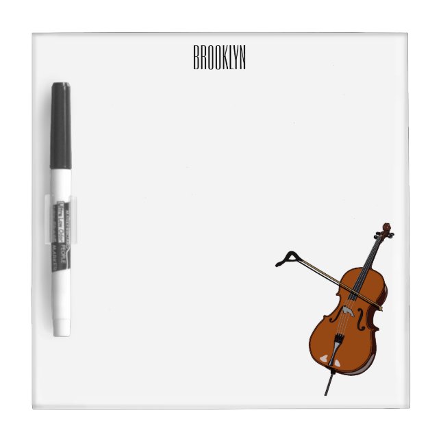 Cello cartoon illustration  dry erase board (Front)