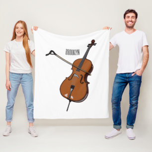 Cello cartoon illustration fleece blanket