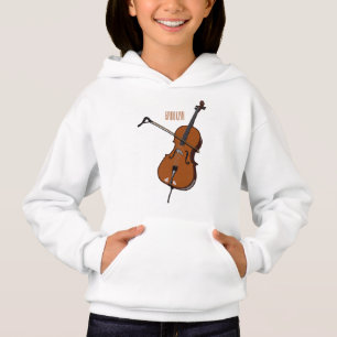 Cello cartoon illustration hoodie