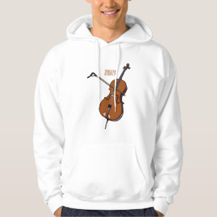 Cello cartoon illustration hoodie