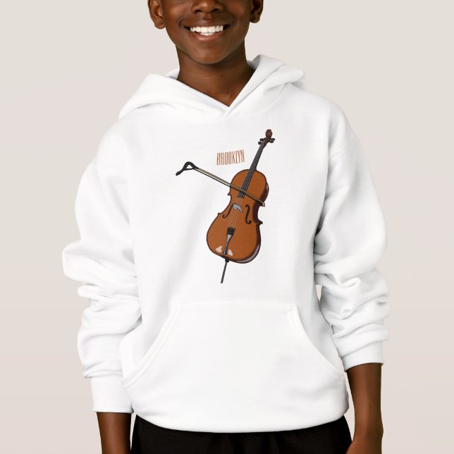 Cello cartoon illustration  hoodie (Front)