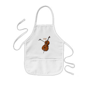 Cello cartoon illustration  kids' apron