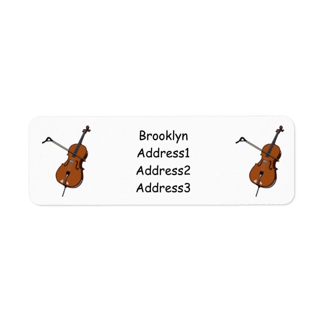 Cello cartoon illustration label (Front)