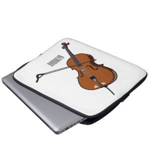 Cello cartoon illustration laptop sleeve