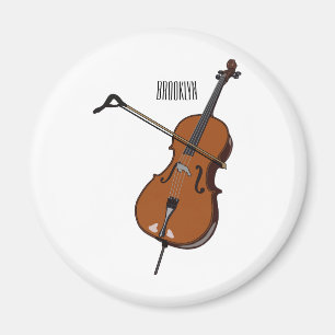 Cello cartoon illustration magnet