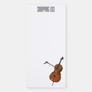Cello cartoon illustration  magnetic notepad